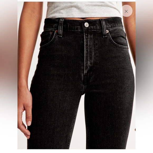 NWT Abercrombie & Fitch High Rise Skinny Jean Black Size 2R 26 Regular New - Picture 7 of 11
